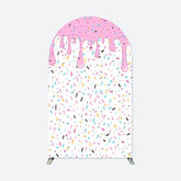 Lofaris Colorful Candy Pink Melted Cream White Arch Backdrop